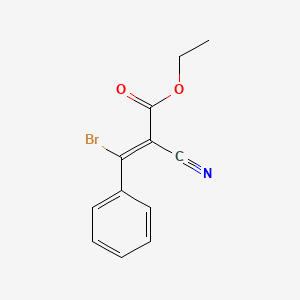 molecular formula C12H10BrNO2 B13111976 Ethyl3-bromo-2-cyano-3-phenylacrylate 