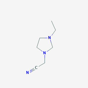 molecular formula C7H13N3 B13112026 2-(3-Ethylimidazolidin-1-yl)acetonitrile 