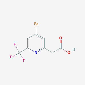 molecular formula C8H5BrF3NO2 B13112029 4-Bromo-2-(trifluoromethyl)pyridine-6-acetic acid 