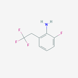 molecular formula C8H7F4N B13112040 2-Fluoro-6-(2,2,2-trifluoroethyl)aniline 