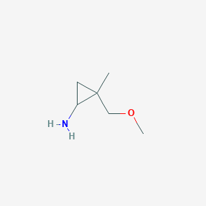 molecular formula C6H13NO B13112043 2-(Methoxymethyl)-2-methylcyclopropanamine 