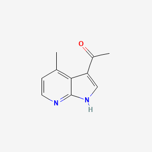 molecular formula C10H10N2O B13112106 1-(4-Methyl-1H-pyrrolo[2,3-b]pyridin-3-yl)ethan-1-one 