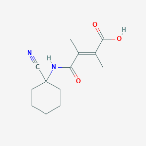 molecular formula C13H18N2O3 B13112147 3-(1-Cyano-cyclohexylcarbamoyl)-2,3-dimethyl-acrylicacid 