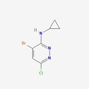 molecular formula C7H7BrClN3 B13112153 4-Bromo-6-chloro-N-cyclopropylpyridazin-3-amine 