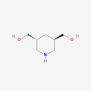 molecular formula C7H15NO2 B13112156 rel-((3R,5R)-Piperidine-3,5-diyl)dimethanol 