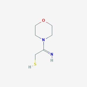 molecular formula C6H12N2OS B13112164 2-Imino-2-morpholinoethanethiol 