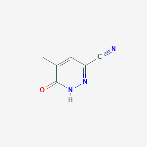 molecular formula C6H5N3O B13112173 5-Methyl-6-oxo-1,6-dihydropyridazine-3-carbonitrile 