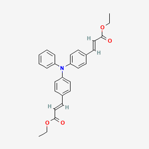 molecular formula C28H27NO4 B13112180 (2E,2'E)-Diethyl 3,3'-((phenylazanediyl)bis(4,1-phenylene))diacrylate 