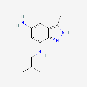 molecular formula C12H18N4 B13112184 N7-Isobutyl-3-methyl-2H-indazole-5,7-diamine 