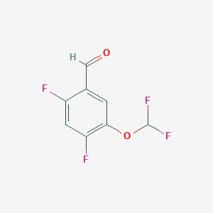 molecular formula C8H4F4O2 B13112207 5-(Difluoromethoxy)-2,4-difluorobenzaldehyde 