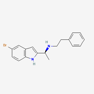 molecular formula C18H19BrN2 B13112271 (S)-1-(5-Bromo-1H-indol-2-yl)-N-phenethylethanamine 