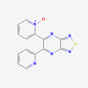 molecular formula C14H8N6OS B13112278 5-(1-Oxo-1lambda~5~-pyridin-2-yl)-6-(pyridin-2-yl)[1,2,5]thiadiazolo[3,4-b]pyrazine CAS No. 89573-60-4