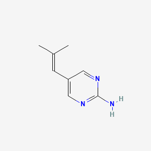 molecular formula C8H11N3 B13112279 5-(2-Methylprop-1-en-1-yl)pyrimidin-2-amine 