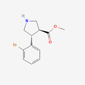 molecular formula C12H14BrNO2 B13112290 (3R,4S)-Methyl 4-(2-bromophenyl)pyrrolidine-3-carboxylate 