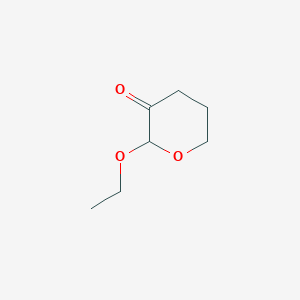 molecular formula C7H12O3 B13112295 2-Ethoxyoxan-3-one CAS No. 50544-98-4