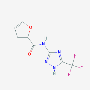 molecular formula C8H5F3N4O2 B13112297 N-(5-(Trifluoromethyl)-1H-1,2,4-triazol-3-yl)furan-2-carboxamide 