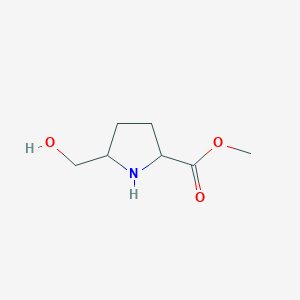 molecular formula C7H13NO3 B13112305 Methyl 5-(hydroxymethyl)pyrrolidine-2-carboxylate 