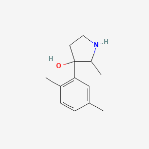 molecular formula C13H19NO B13112315 3-(2,5-Dimethylphenyl)-2-methylpyrrolidin-3-ol 