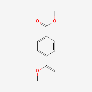 molecular formula C11H12O3 B13112337 Benzoicacid,4-(1-methoxyethenyl)-,methylester 