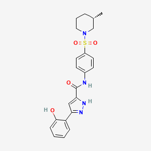 (S)-3-(2-Hydroxyphenyl)-N-(4-((3-methylpiperidin-1-yl)sulfonyl)phenyl)-1H-pyrazole-5-carboxamide