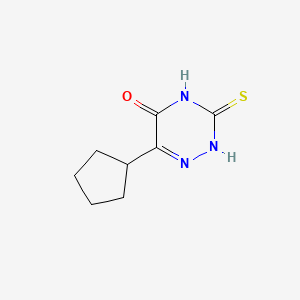 molecular formula C8H11N3OS B13112372 6-Cyclopentyl-3-thioxo-3,4-dihydro-1,2,4-triazin-5(2H)-one 