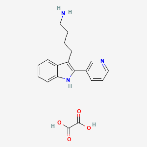 molecular formula C19H21N3O4 B13112396 4-(2-(Pyridin-3-yl)-1H-indol-3-yl)butan-1-amine oxalate 