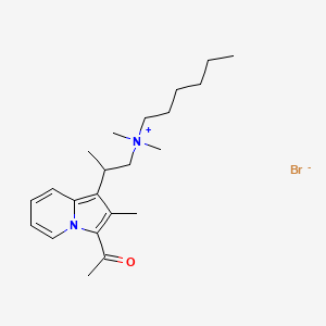 (2-(3-Acetyl-2-methyl-1-indolizinyl)-2-methylethyl)dimethylhexylammonium bromide