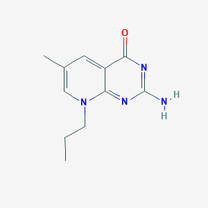 molecular formula C11H14N4O B13112458 2-Amino-6-methyl-8-propylpyrido[2,3-d]pyrimidin-4(8H)-one CAS No. 786614-49-1