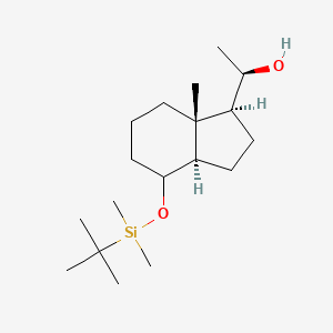 molecular formula C18H36O2Si B13112465 (1R)-1-((1S,3AR,7aR)-4-((tert-butyldimethylsilyl)oxy)-7a-methyloctahydro-1H-inden-1-yl)ethan-1-ol 