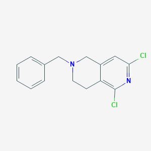 molecular formula C15H14Cl2N2 B13112611 2-Benzyl-5,7-dichloro-1,2,3,4-tetrahydro-2,6-naphthyridine 