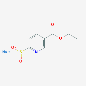 molecular formula C8H8NNaO4S B13112612 Sodium 5-(ethoxycarbonyl)pyridine-2-sulfinate 