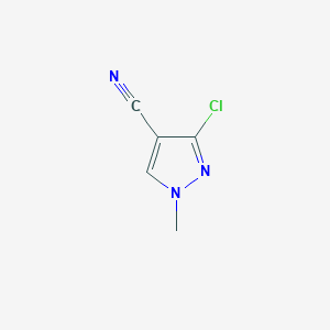 molecular formula C5H4ClN3 B13112617 3-Chloro-1-methyl-1H-pyrazole-4-carbonitrile 