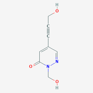 molecular formula C8H8N2O3 B13112621 2-(Hydroxymethyl)-5-(3-hydroxyprop-1-yn-1-yl)pyridazin-3(2H)-one CAS No. 825634-20-6