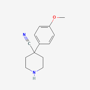 molecular formula C13H16N2O B13112627 4-(4-Methoxyphenyl)piperidine-4-carbonitrile 