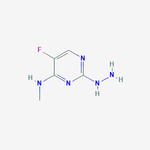 molecular formula C5H8FN5 B13112667 5-fluoro-2-hydrazinyl-N-methylpyrimidin-4-amine 