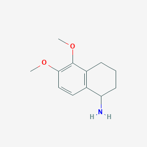 molecular formula C12H17NO2 B13112672 5,6-Dimethoxy-1,2,3,4-tetrahydronaphthalen-1-amine CAS No. 648893-12-3