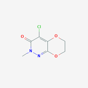 molecular formula C7H7ClN2O3 B13112674 4-Chloro-2-methyl-6,7-dihydro-[1,4]dioxino[2,3-c]pyridazin-3(2H)-one 