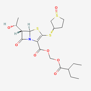 4-Thia-1-azabicyclo(3.2.0)hept-2-ene-2-carboxylic acid, 6-((1R)-1-hydroxyethyl)-7-oxo-3-(((1R,3S)-tetrahydro-1-oxido-3-thienyl)thio)-, (2-ethyl-1-oxobutoxy)methyl ester, (5R,6S)-