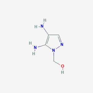 molecular formula C4H8N4O B13112762 (4,5-Diamino-1H-pyrazol-1-yl)methanol 