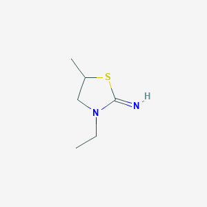 molecular formula C6H12N2S B13112766 3-Ethyl-5-methyl-1,3-thiazolidin-2-imine 