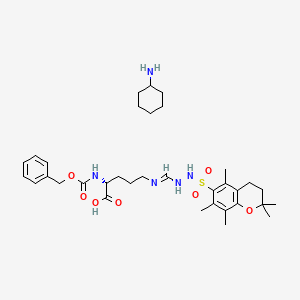 Cyclohexanamine (R)-2-(((benzyloxy)carbonyl)amino)-5-(N'-((2,2,5,7,8-pentamethylchroman-6-yl)sulfonyl)formohydrazonamido)pentanoate