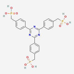 molecular formula C24H24N3O9P3 B13112820 [4-[4,6-Bis[4-(phosphonomethyl)phenyl]-1,3,5-triazin-2-yl]phenyl]methylphosphonicacid 