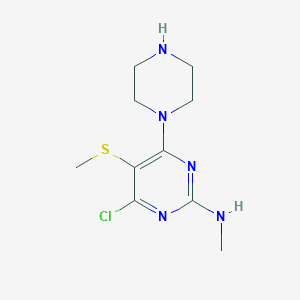 4-Chloro-2-methylamino-5-methylthio-6-piperazinopyrimidine