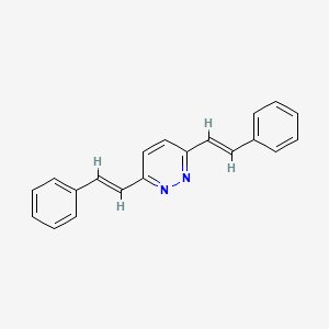 molecular formula C20H16N2 B13112879 3,6-bis[(E)-2-phenylethenyl]pyridazine CAS No. 5273-56-3