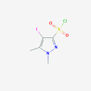 molecular formula C5H6ClIN2O2S B13112952 4-Iodo-1,5-dimethyl-1H-pyrazole-3-sulfonylchloride 