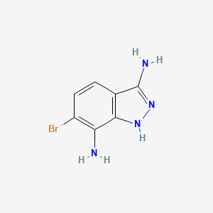 molecular formula C7H7BrN4 B13113017 6-bromo-1H-indazole-3,7-diamine 