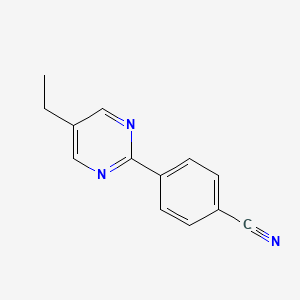 molecular formula C13H11N3 B13113022 4-(5-Ethylpyrimidin-2-yl)benzonitrile 