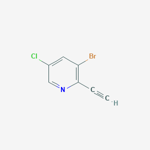 molecular formula C7H3BrClN B13113035 3-Bromo-5-chloro-2-ethynylpyridine 