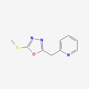 molecular formula C9H9N3OS B13113050 2-(Methylthio)-5-(pyridin-2-ylmethyl)-1,3,4-oxadiazole 