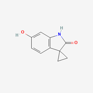 molecular formula C10H9NO2 B13113060 6'-Hydroxyspiro[cyclopropane-1,3'-indolin]-2'-one 